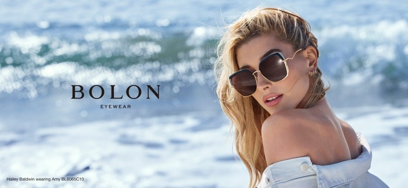 Hailey Baldwin Bieber featured in  the BOLON Eyewear advertisement for Autumn/Winter 2018