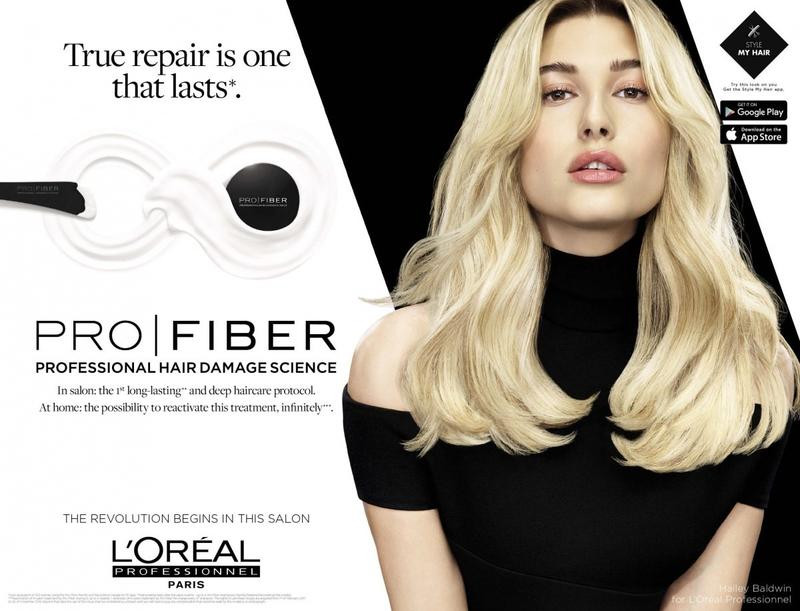 Hailey Baldwin Bieber featured in  the L\'Oreal Paris Pro Fiber advertisement for Spring/Summer 2018