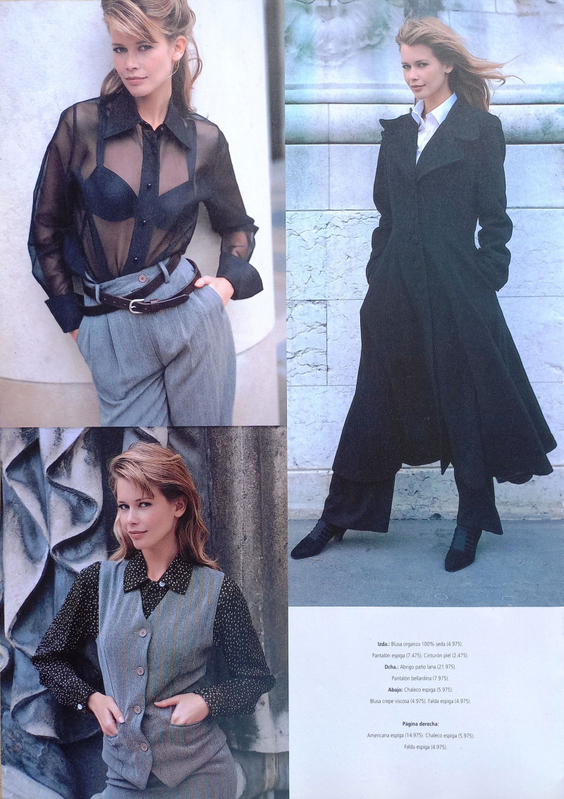 Claudia Schiffer featured in  the Mango advertisement for Autumn/Winter 1993