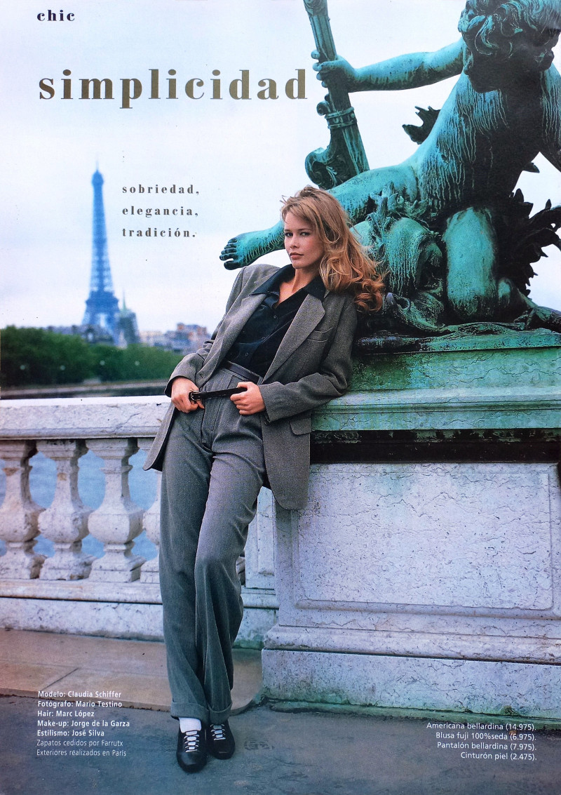 Claudia Schiffer featured in  the Mango advertisement for Autumn/Winter 1993
