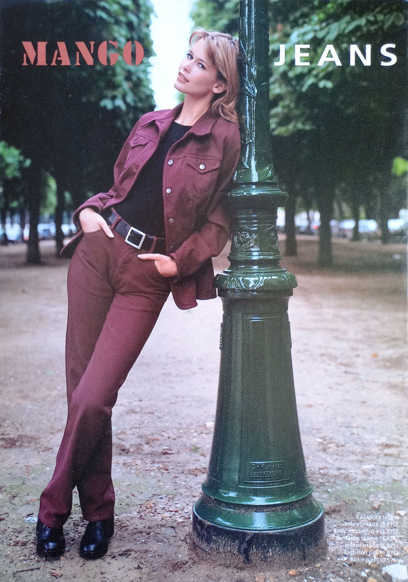 Claudia Schiffer featured in  the Mango advertisement for Autumn/Winter 1993