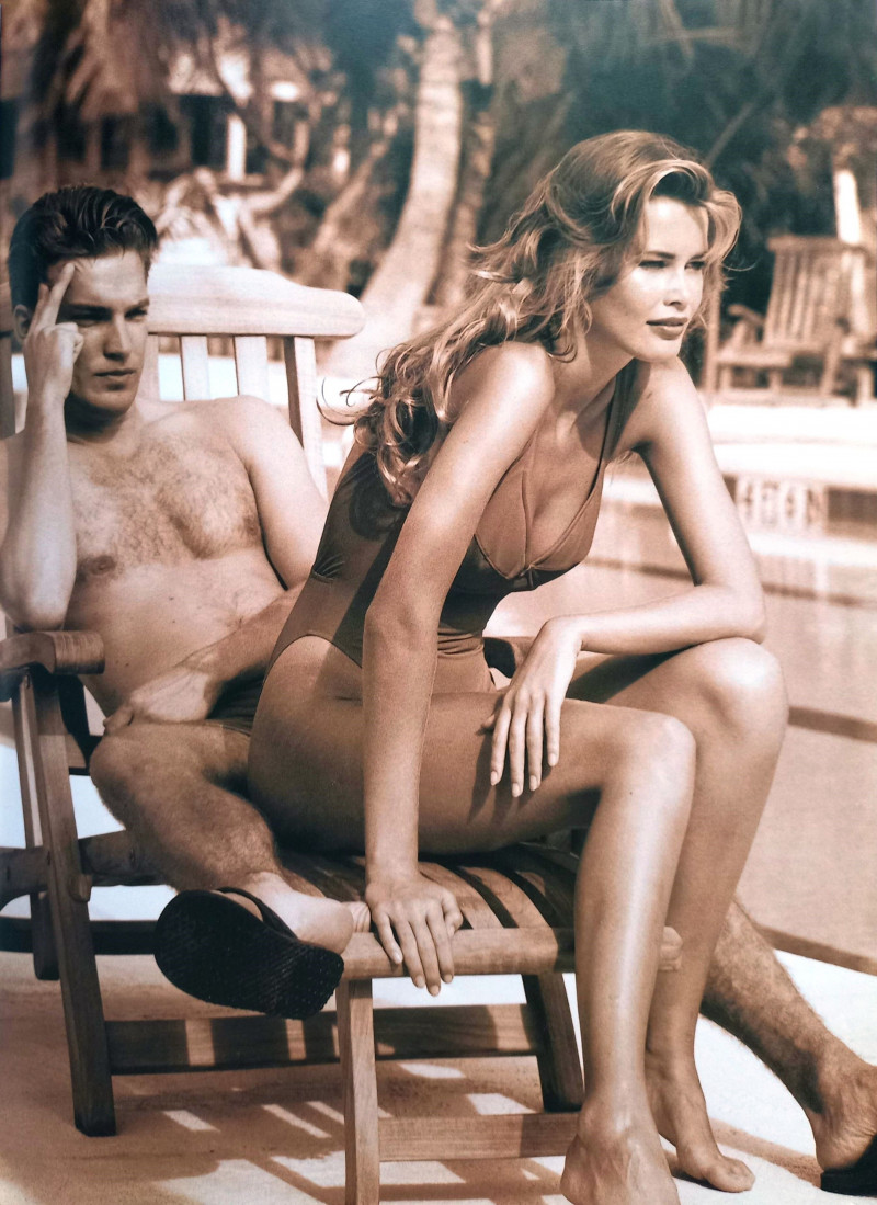 Claudia Schiffer featured in  the Mango advertisement for Spring/Summer 1992
