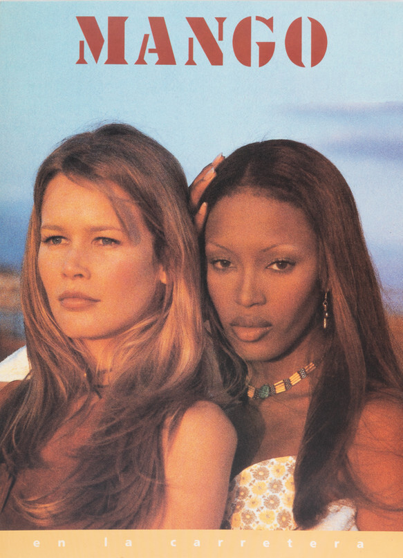 Claudia Schiffer featured in  the Mango advertisement for Spring/Summer 1992