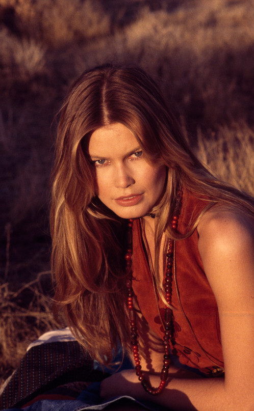 Claudia Schiffer featured in  the Mango advertisement for Spring/Summer 1992