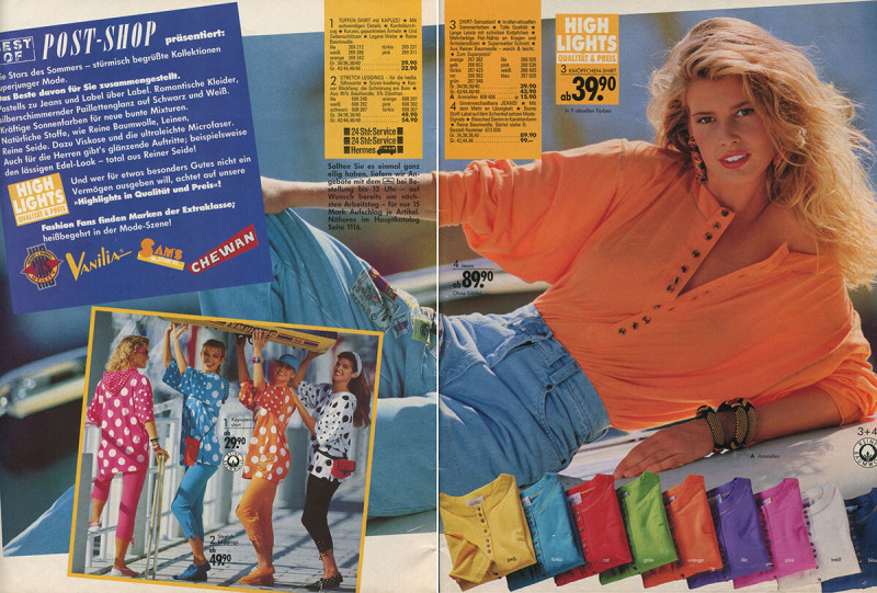 Claudia Schiffer featured in  the Otto catalogue for Spring/Summer 1991