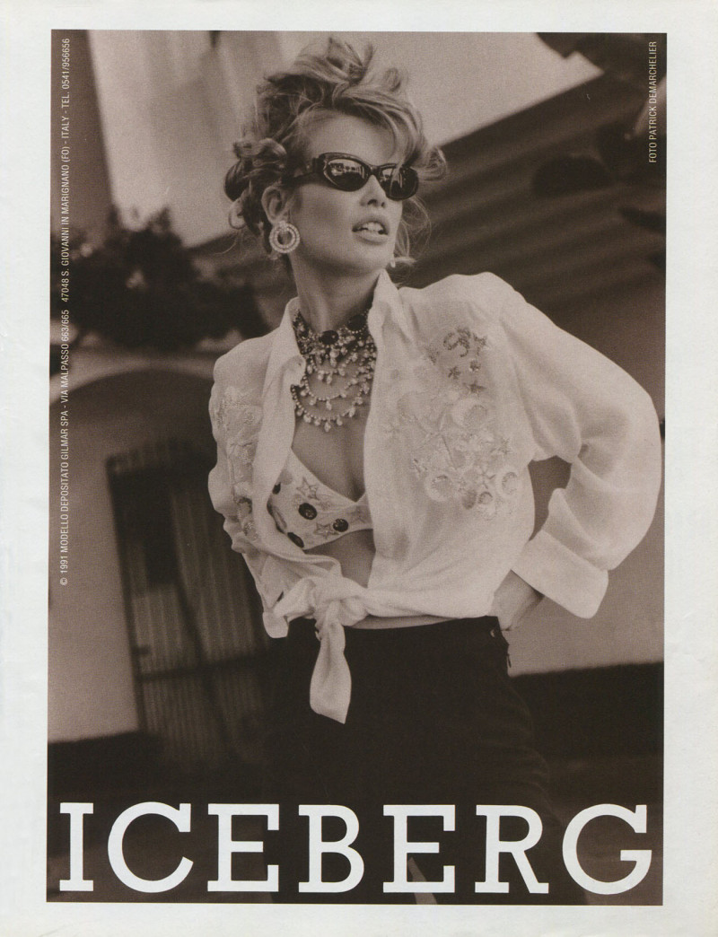 Claudia Schiffer featured in  the Iceberg advertisement for Spring/Summer 1992