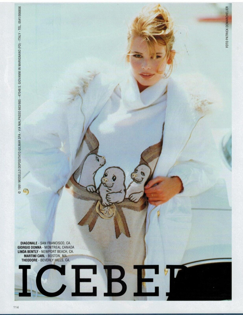 Claudia Schiffer featured in  the Iceberg advertisement for Autumn/Winter 1991