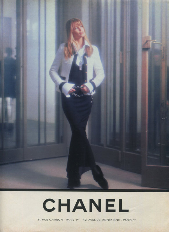 Claudia Schiffer featured in  the Chanel advertisement for Autumn/Winter 1993