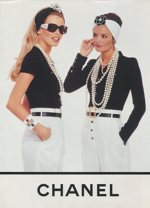 Claudia Schiffer featured in  the Chanel advertisement for Spring/Summer 1995
