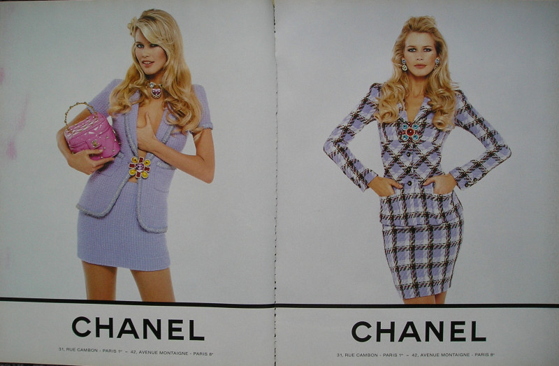 Claudia Schiffer featured in  the Chanel advertisement for Spring/Summer 1995