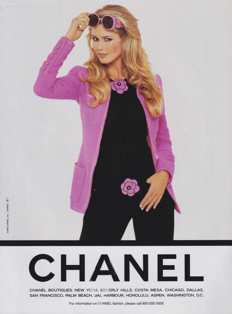 Claudia Schiffer featured in  the Chanel advertisement for Spring/Summer 1995