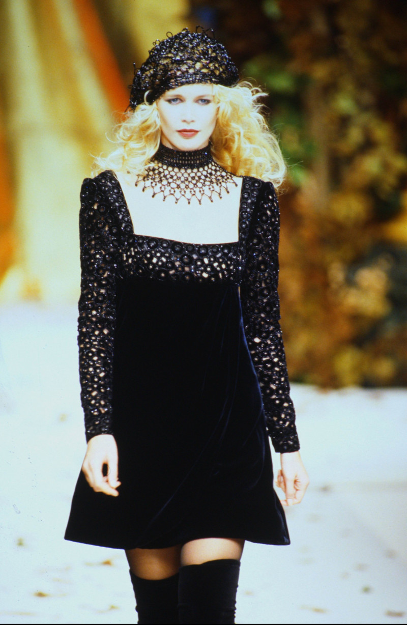 Claudia Schiffer featured in  the Valentino Couture fashion show for Autumn/Winter 1994