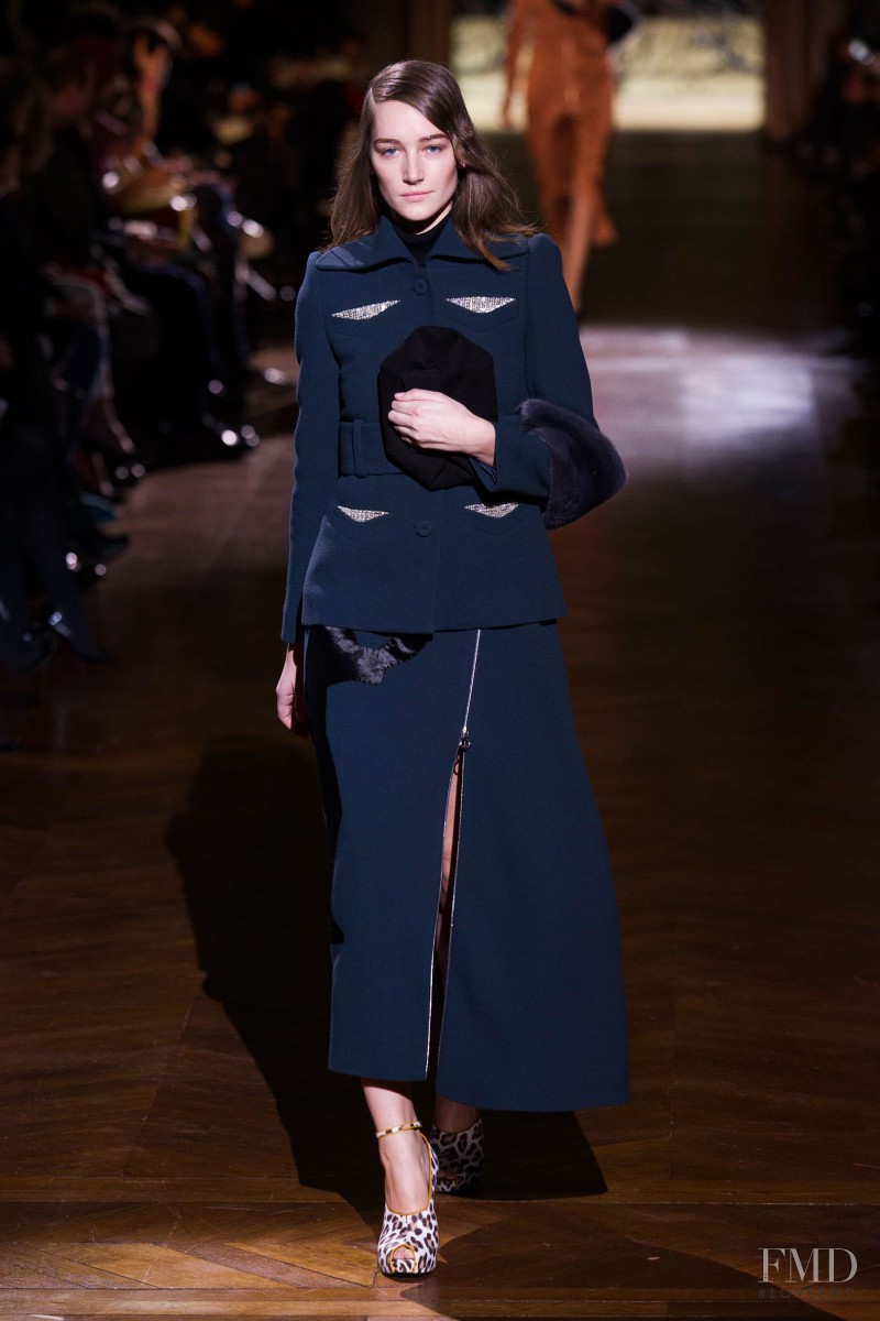 Joséphine Le Tutour featured in  the Carven fashion show for Autumn/Winter 2014