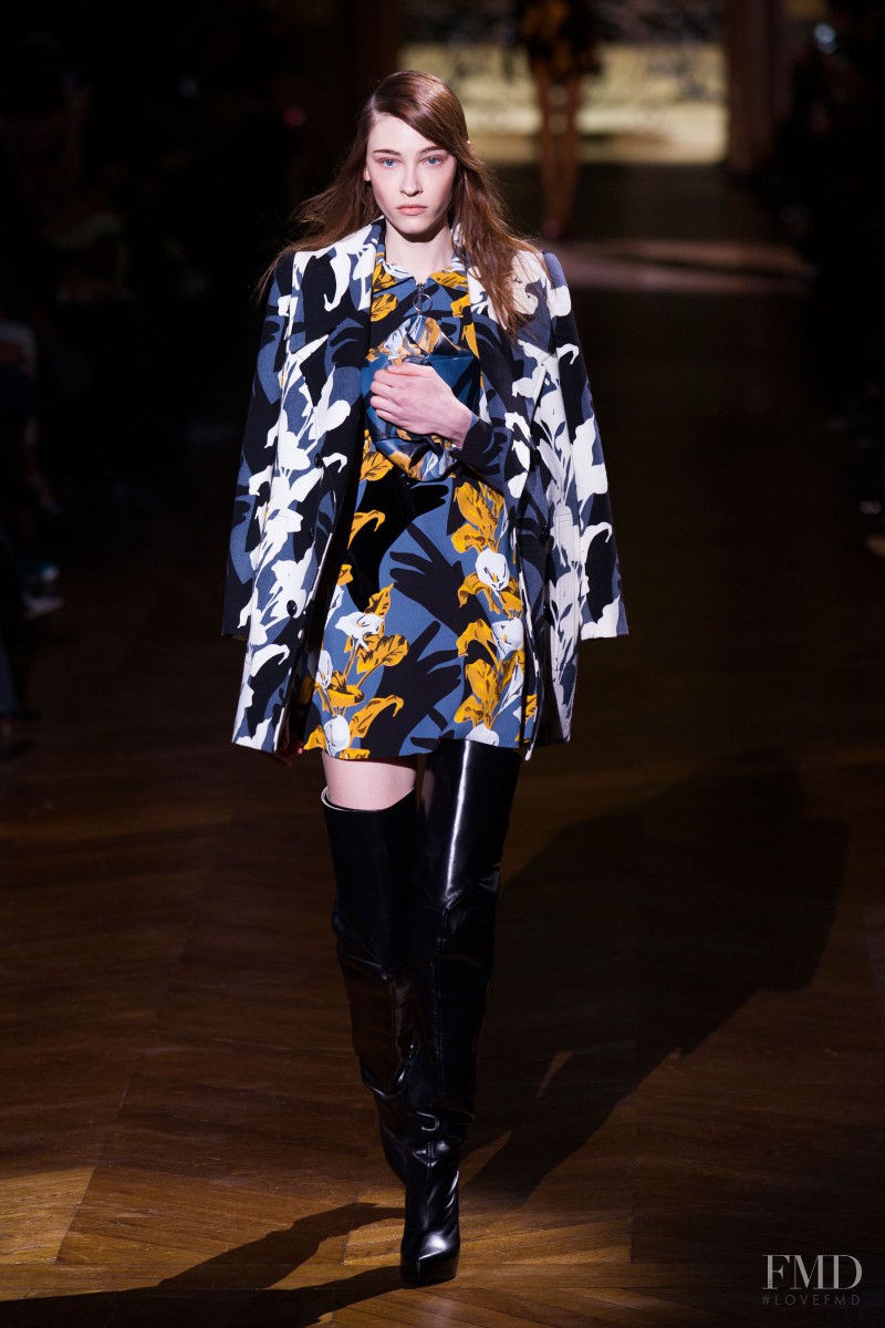 Lera Tribel featured in  the Carven fashion show for Autumn/Winter 2014