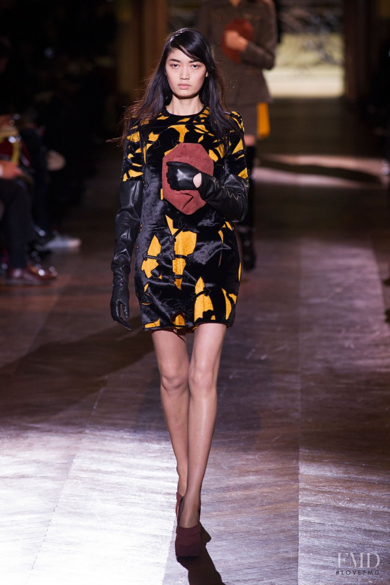Qi Wen featured in  the Carven fashion show for Autumn/Winter 2014