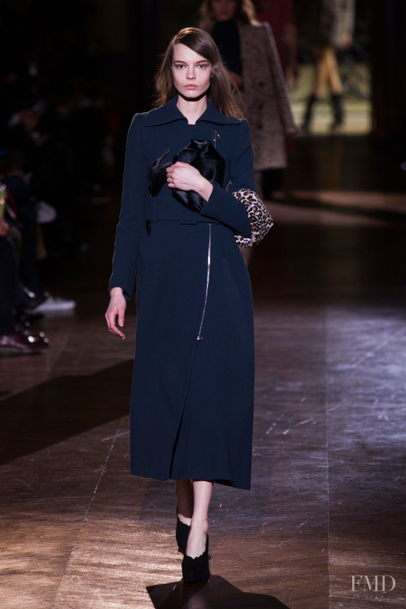 Mina Cvetkovic featured in  the Carven fashion show for Autumn/Winter 2014