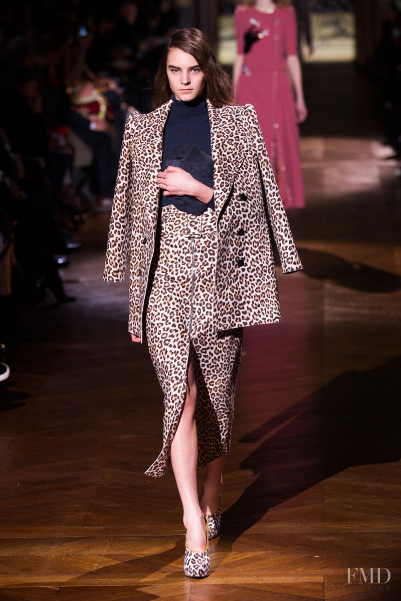 Olivia David featured in  the Carven fashion show for Autumn/Winter 2014