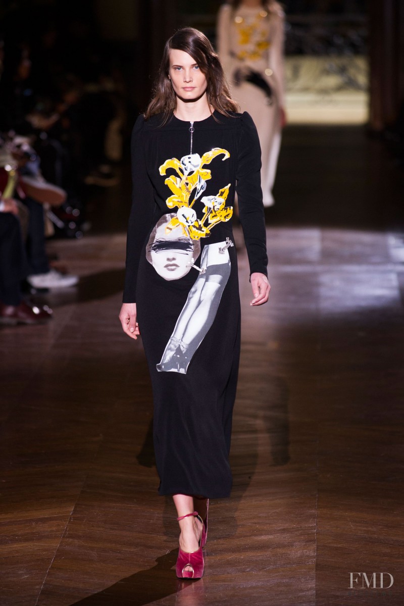 Drake Burnette featured in  the Carven fashion show for Autumn/Winter 2014