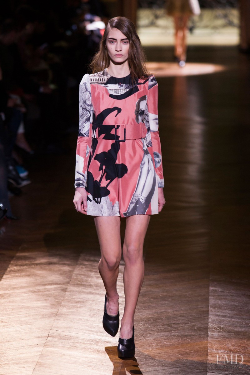 Marine Deleeuw featured in  the Carven fashion show for Autumn/Winter 2014