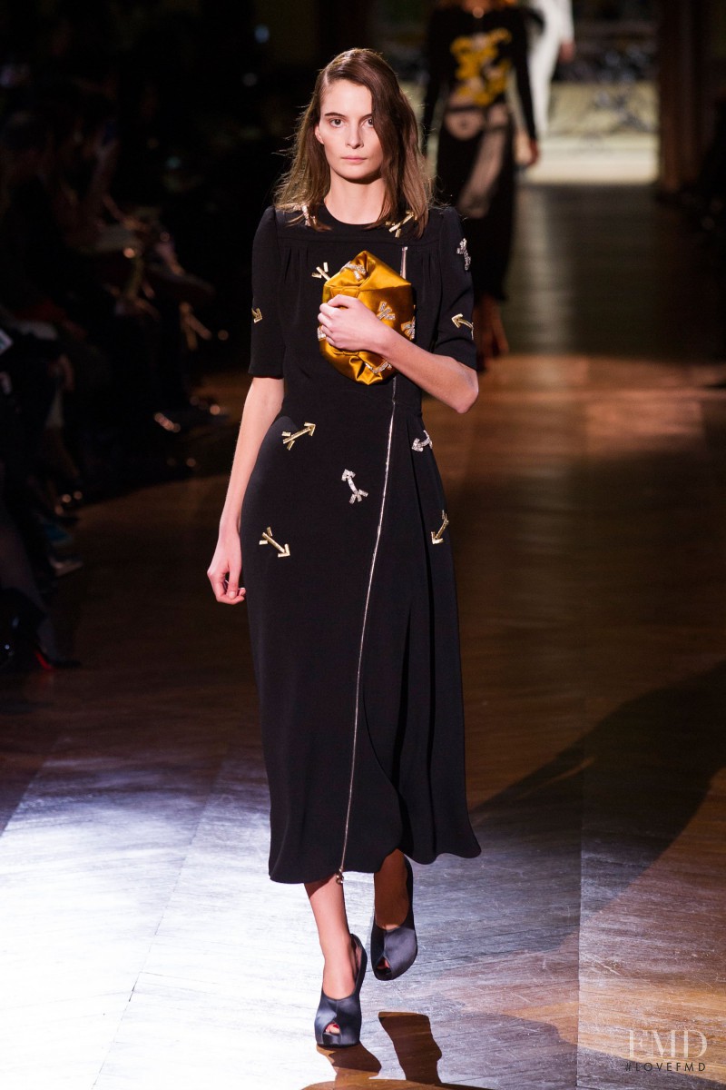 Suzie Bird featured in  the Carven fashion show for Autumn/Winter 2014