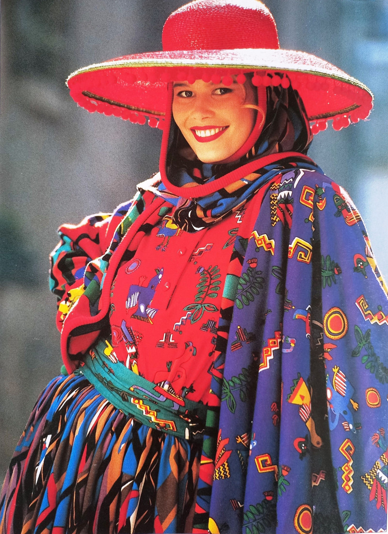 Claudia Schiffer featured in  the Leonard advertisement for Autumn/Winter 1991