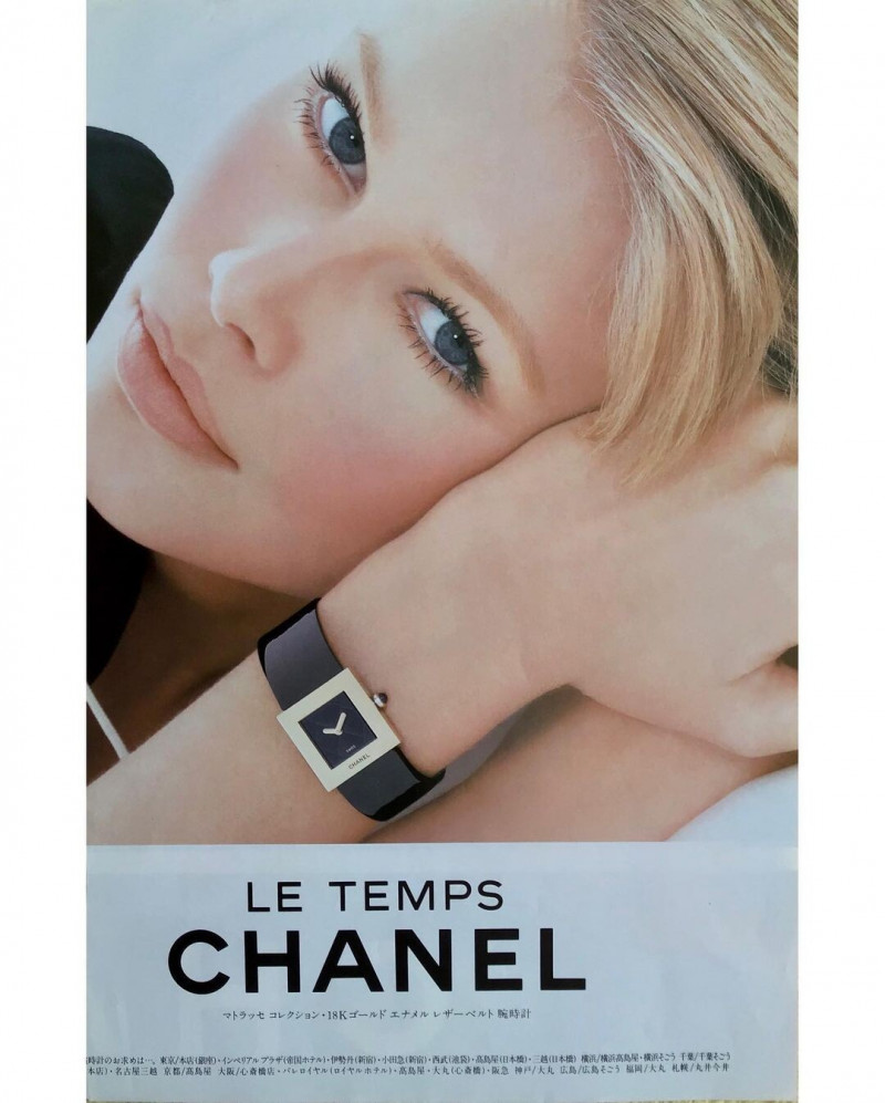 Claudia Schiffer featured in  the Chanel Watches advertisement for Spring/Summer 1994