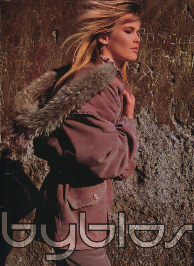 Claudia Schiffer featured in  the byblos advertisement for Autumn/Winter 1990