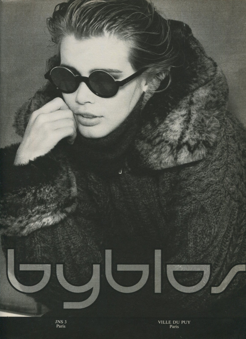 Claudia Schiffer featured in  the byblos advertisement for Autumn/Winter 1990
