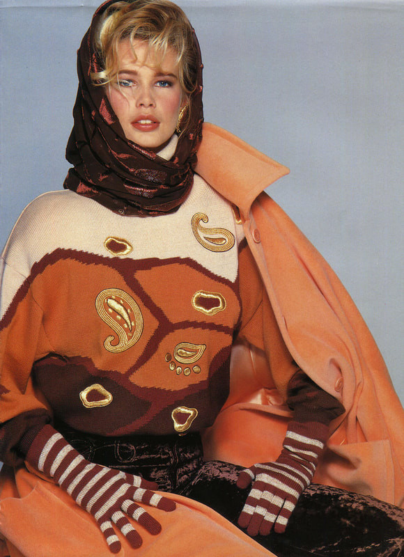 Claudia Schiffer featured in  the Escada advertisement for Autumn/Winter 1990