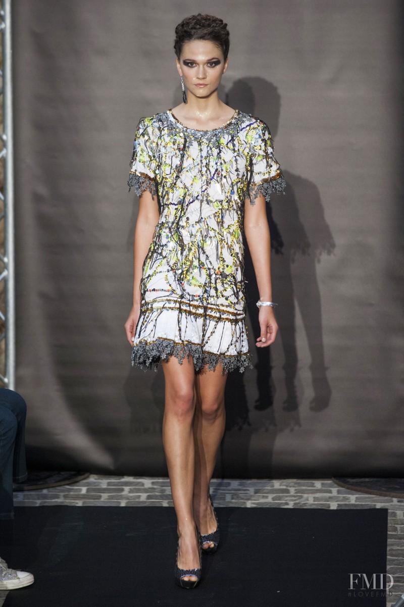 Rachel Finninger featured in  the Fred Sathal fashion show for Autumn/Winter 2014