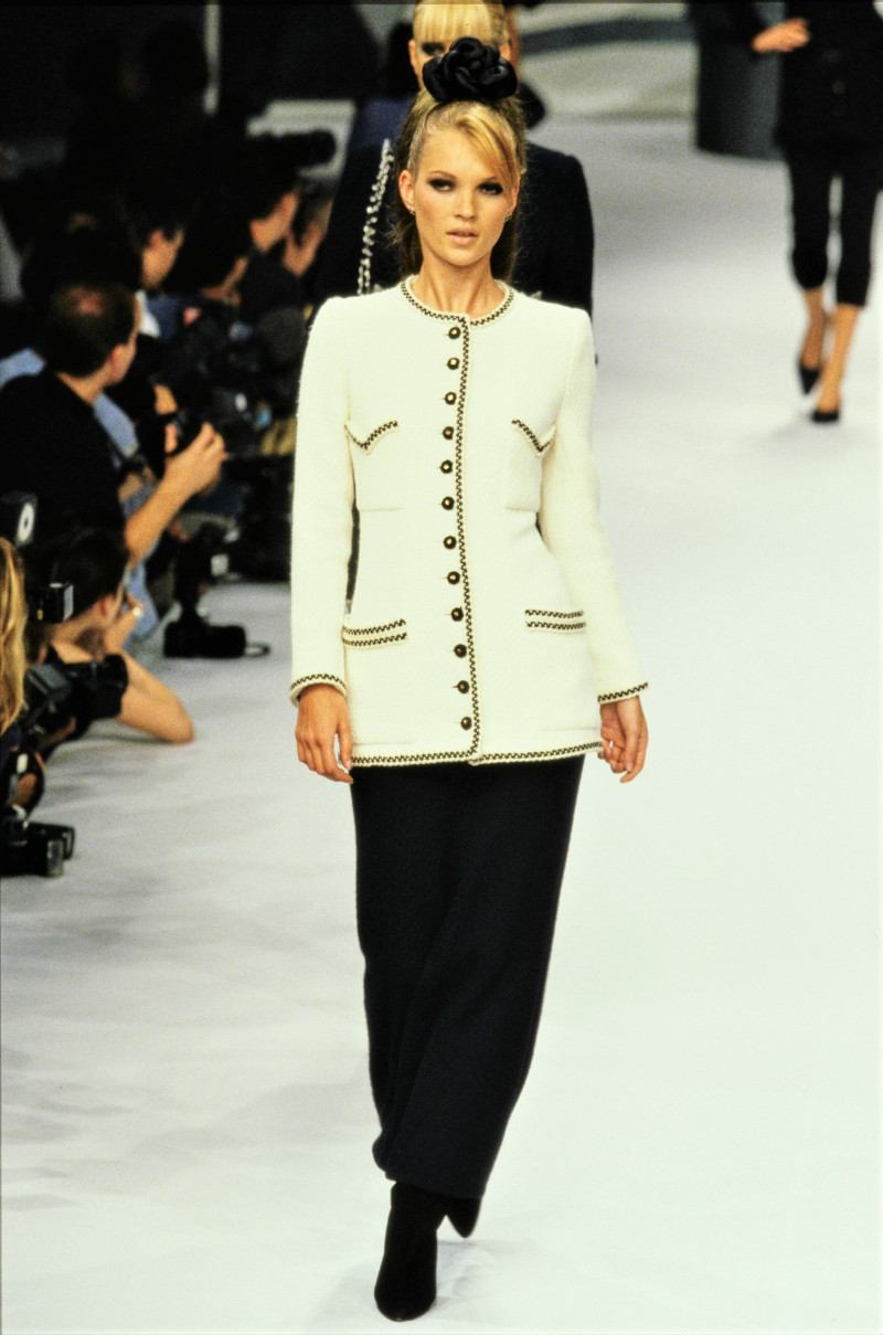 Kate Moss featured in  the Chanel Haute Couture fashion show for Autumn/Winter 1995