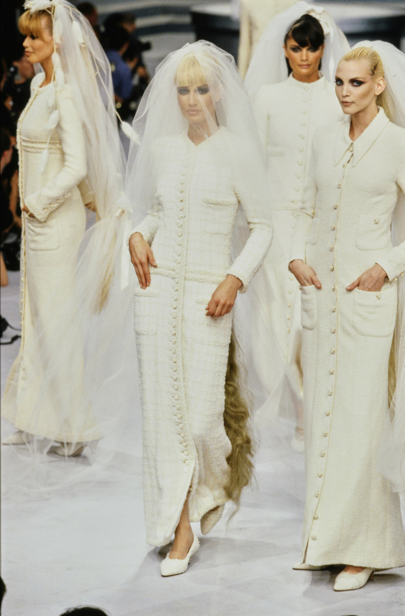 Karen Mulder featured in  the Chanel Haute Couture fashion show for Autumn/Winter 1995