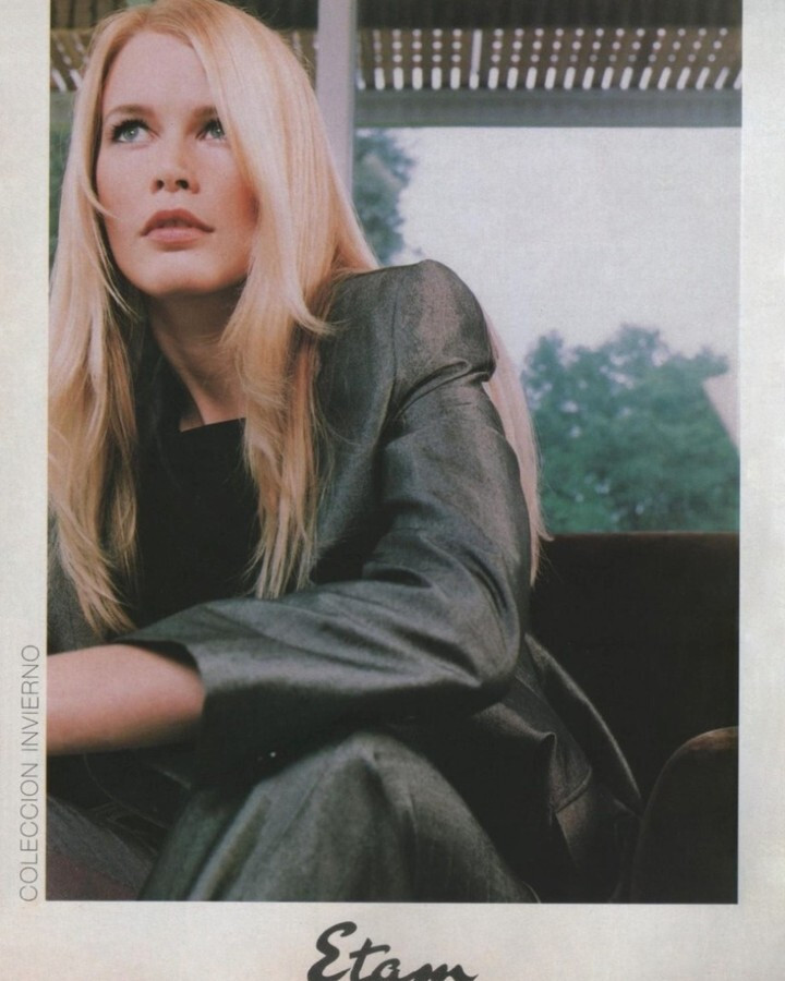 Claudia Schiffer featured in  the Etam advertisement for Autumn/Winter 1999