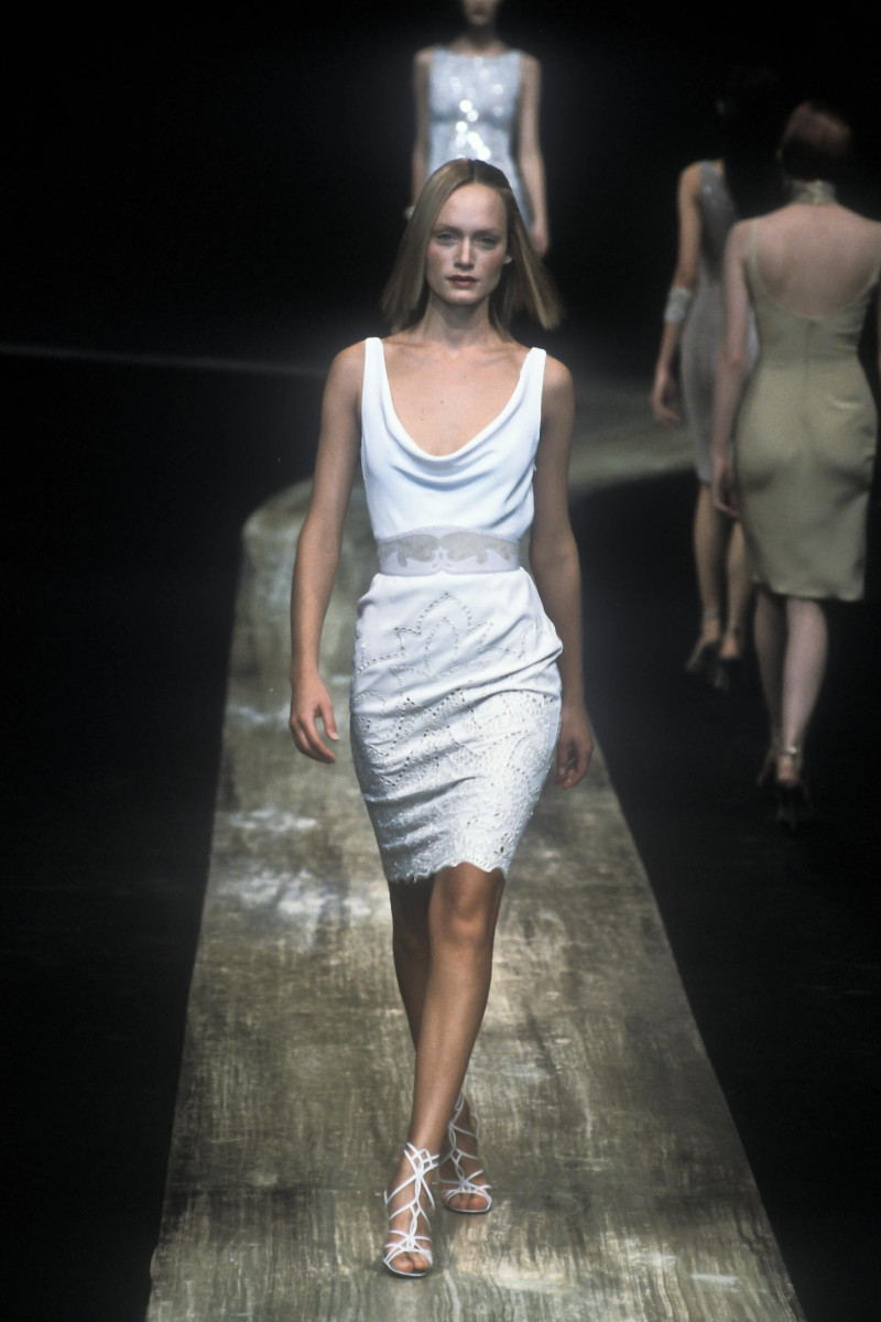 Amber Valletta featured in  the Valentino fashion show for Spring/Summer 1998