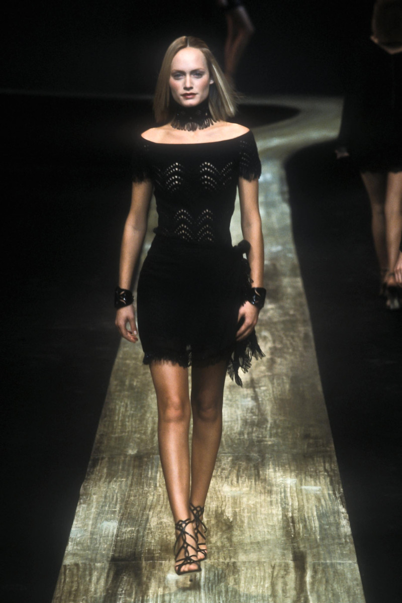 Amber Valletta featured in  the Valentino fashion show for Spring/Summer 1998