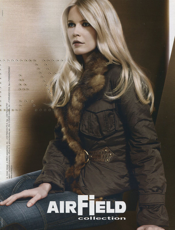 Claudia Schiffer featured in  the AIRFIELD advertisement for Autumn/Winter 2006