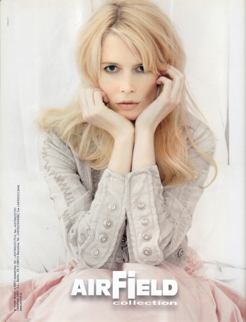 Claudia Schiffer featured in  the AIRFIELD advertisement for Spring/Summer 2007