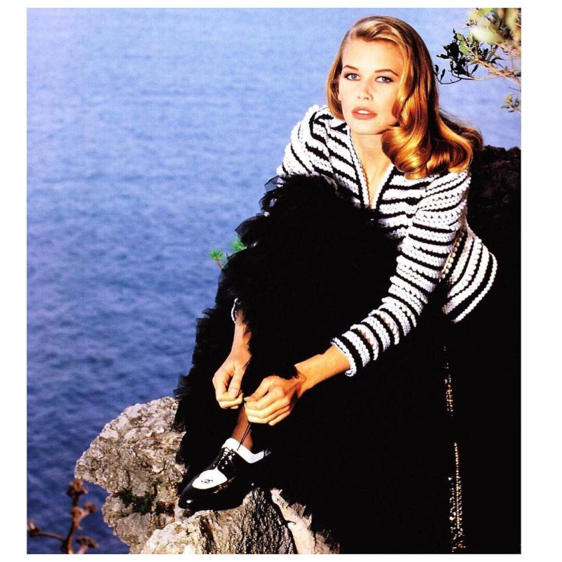 Claudia Schiffer featured in  the Chanel advertisement for Spring/Summer 1992