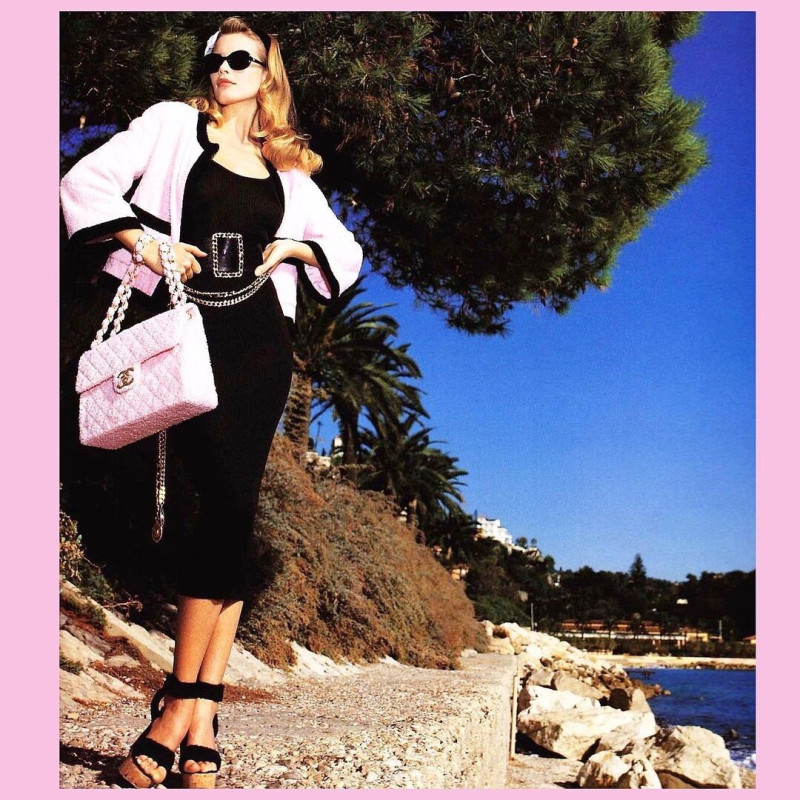 Claudia Schiffer featured in  the Chanel advertisement for Spring/Summer 1992