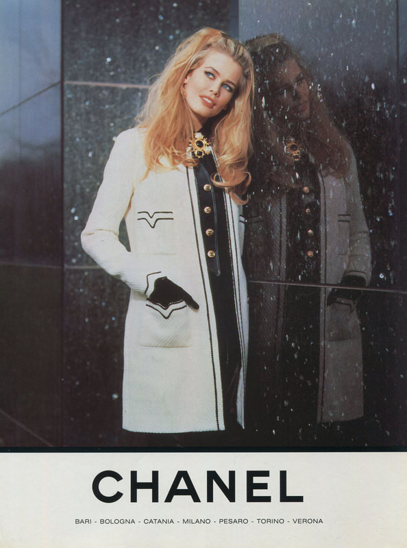 Claudia Schiffer featured in  the Chanel advertisement for Autumn/Winter 1992