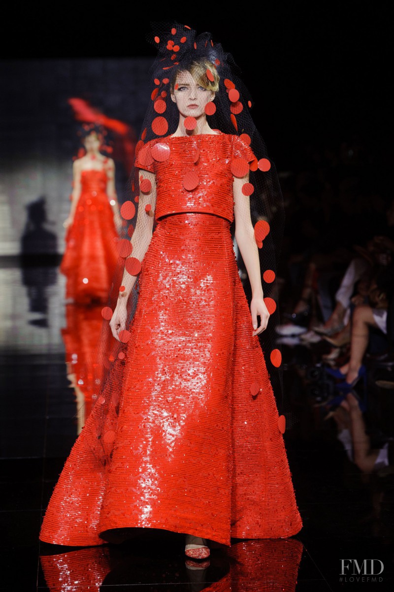 Daria Strokous featured in  the Armani Prive fashion show for Autumn/Winter 2014