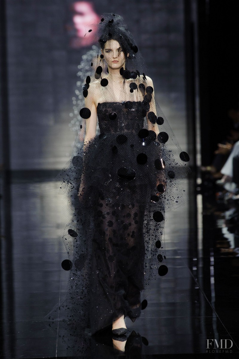 Katlin Aas featured in  the Armani Prive fashion show for Autumn/Winter 2014