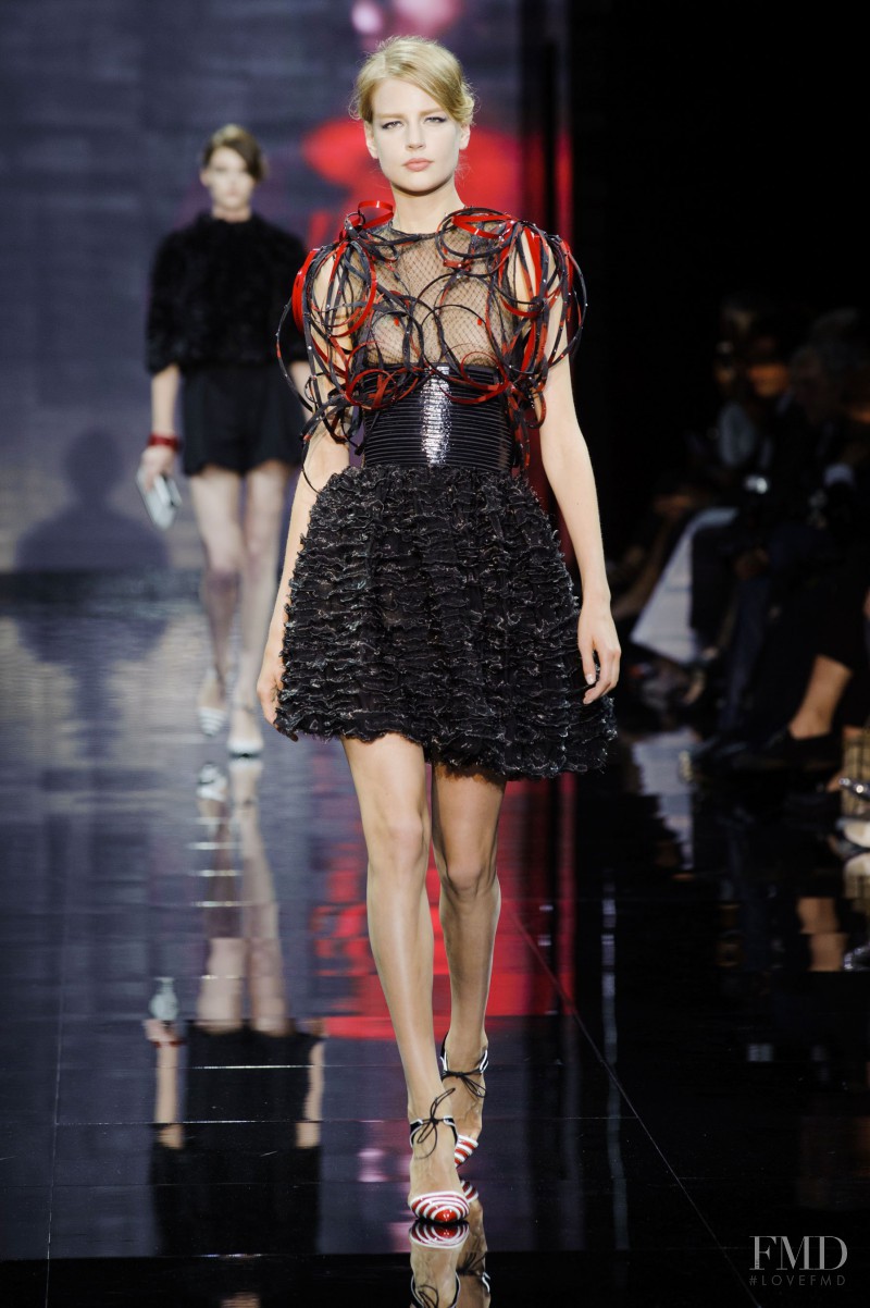 Elisabeth Erm featured in  the Armani Prive fashion show for Autumn/Winter 2014