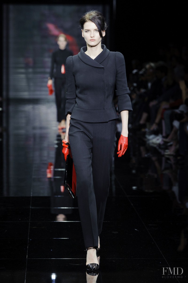 Katlin Aas featured in  the Armani Prive fashion show for Autumn/Winter 2014