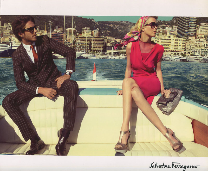 Claudia Schiffer featured in  the Salvatore Ferragamo advertisement for Spring/Summer 2010