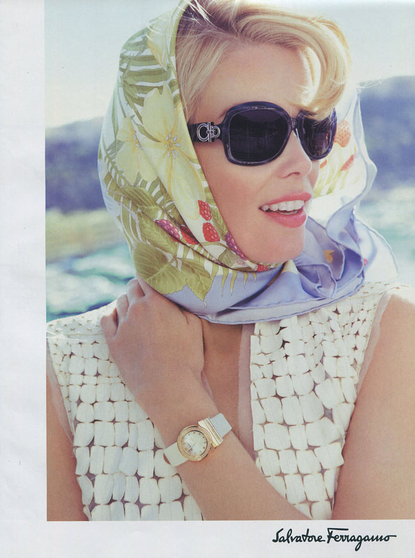 Claudia Schiffer featured in  the Salvatore Ferragamo advertisement for Spring/Summer 2010