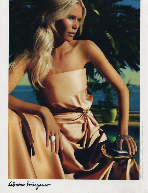 Claudia Schiffer featured in  the Salvatore Ferragamo advertisement for Spring/Summer 2009