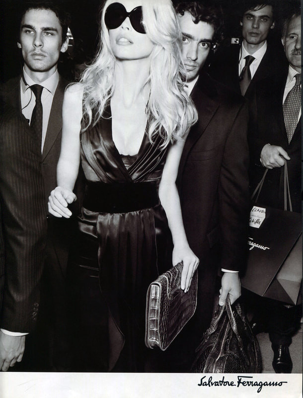 Claudia Schiffer featured in  the Salvatore Ferragamo advertisement for Spring/Summer 2008