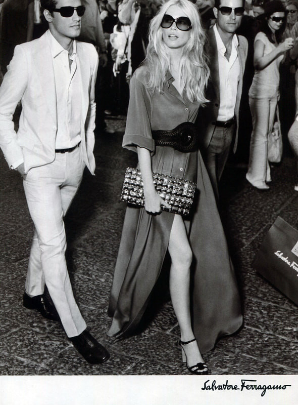 Claudia Schiffer featured in  the Salvatore Ferragamo advertisement for Spring/Summer 2008