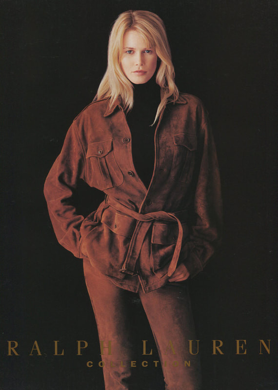 Claudia Schiffer featured in  the Ralph Lauren advertisement for Autumn/Winter 1996